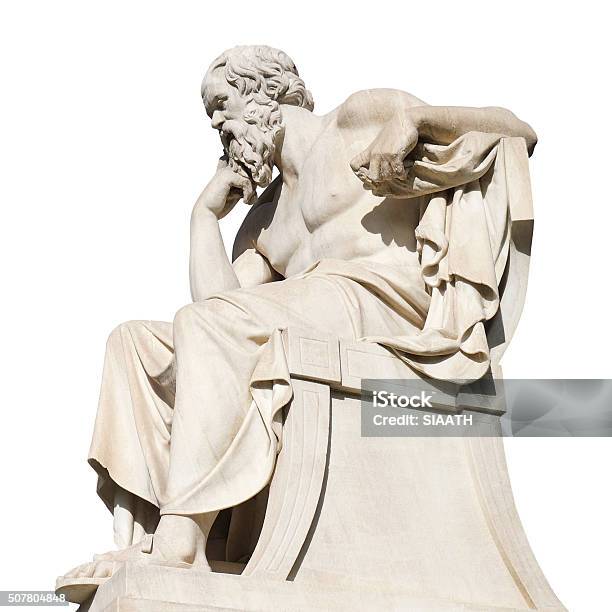 Socrates Statue On Panepistimiou Street Outside The Academy Of Athens Stock Photo - Download Image Now