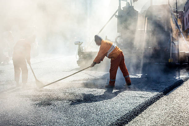 istock Heavy Vibration roller at asphalt pavement works 507816881