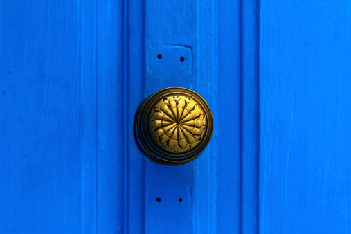 Typical door handle at Chefchaouen, Morocco, Africa