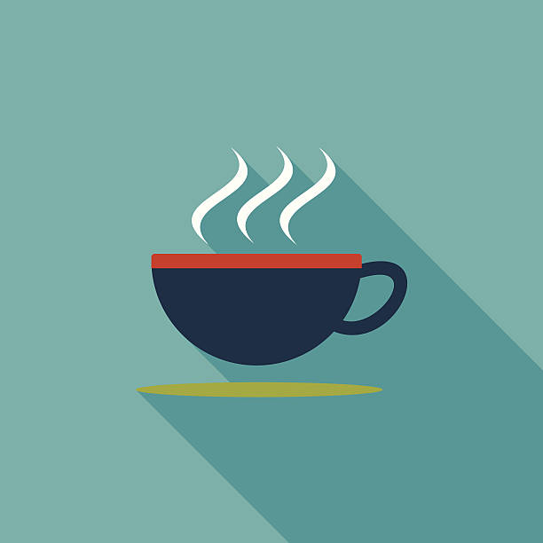 ilustrações de stock, clip art, desenhos animados e ícones de café ícone plana com sombra longa - coffee aromatherapy black black coffee