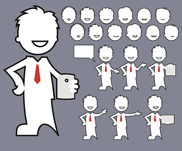 avatar znaków firmy stanowi - the human body cartoon figurine characters stock illustrations