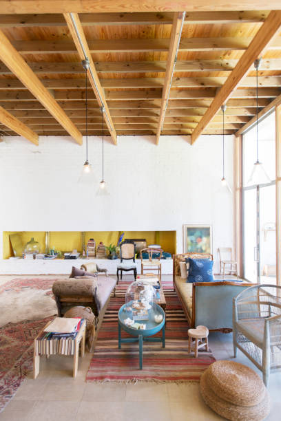 istock Sofas and coffee tables in rustic living room 507831869