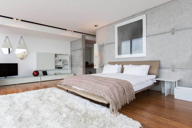 Shag rug in modern bedroom  shag rug stock pictures, royalty-free photos & images