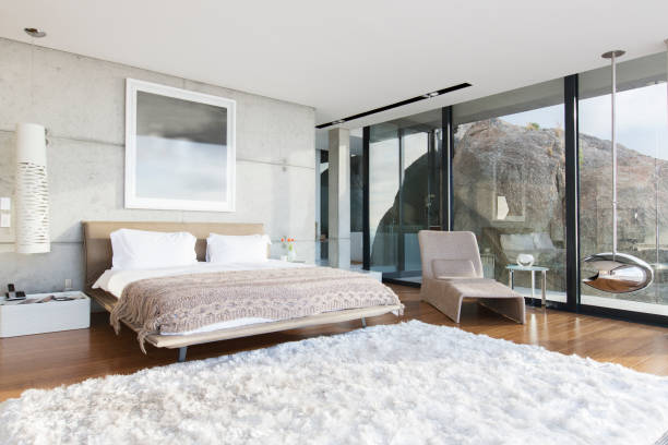 Shag rug in modern bedroom  shag rug stock pictures, royalty-free photos & images