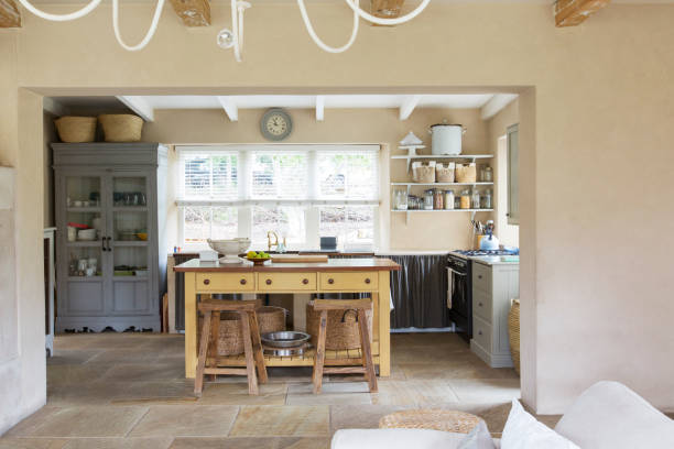 istock Island in kitchen of rustic house 507833331