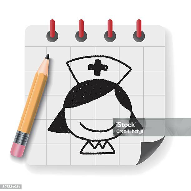 Doodle Nurse Stock Illustration - Download Image Now - Backgrounds, Business, Business Finance and Industry