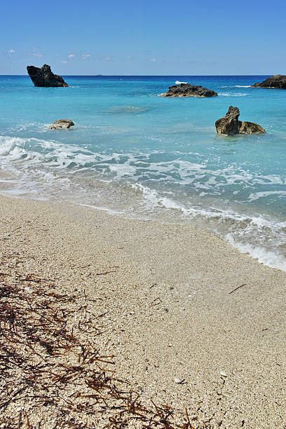istock Blue waters of Megali Petra beach, Lefkada 507835294