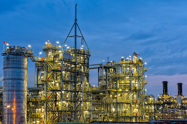 istock Petrochemical Plant Illuminated at Dusk 507836622