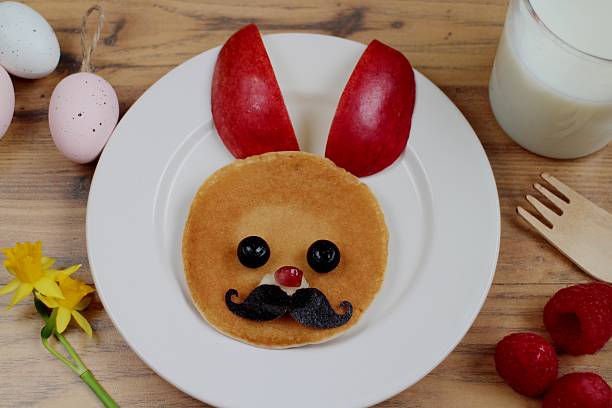 Cute bunny pancake food ideas Kids food ideas  bunny pancake stock pictures, royalty-free photos & images