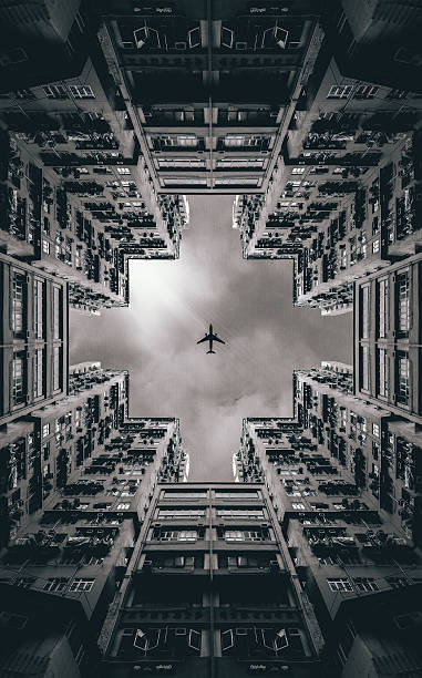 Urban Jungle Buildings growing up like trees in a forest - Taken in Hong Kong. symmetry photos stock pictures, royalty-free photos & images