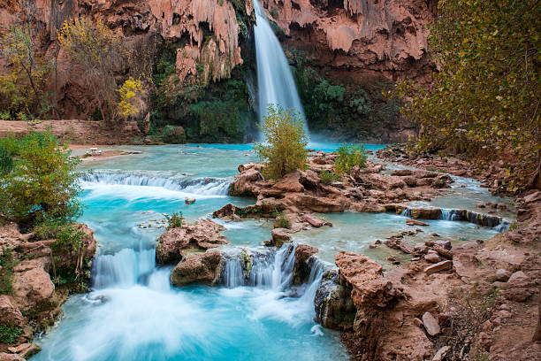 Havasupai Falls, Arizona Havasupai Falls, Arizona havasupai indian reservation stock pictures, royalty-free photos & images