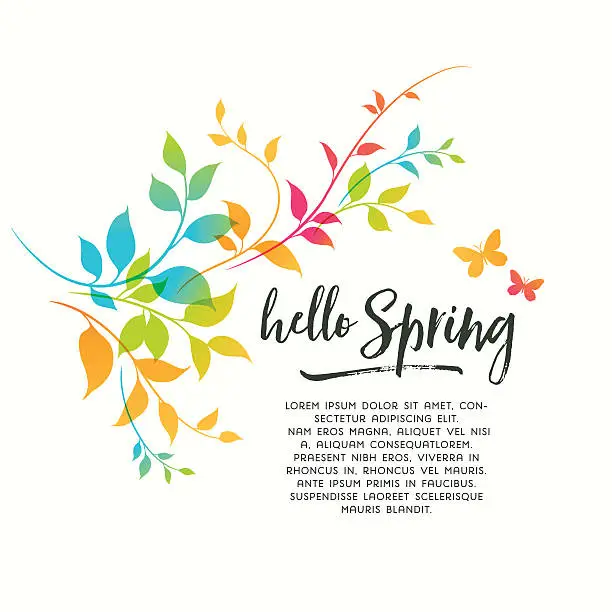 Vector illustration of Colorful Spring Flourishes