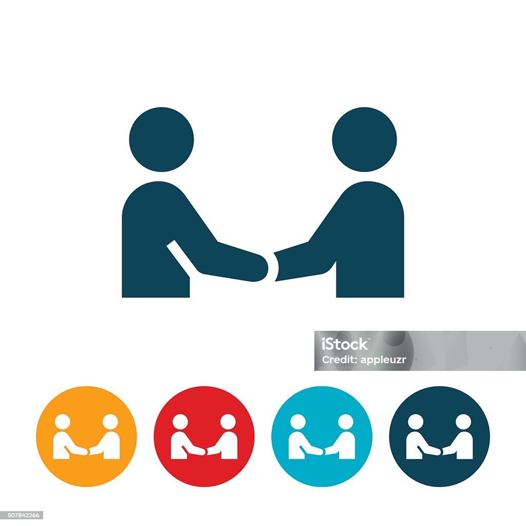 Handshake Icon An icon of two people shaking hands. The icons represent an agreement or greeting of sorts. Handshake stock vector