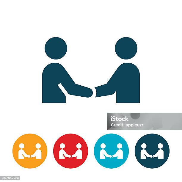 Handshake Icon Stock Illustration - Download Image Now - Handshake, Icon Symbol, Two People