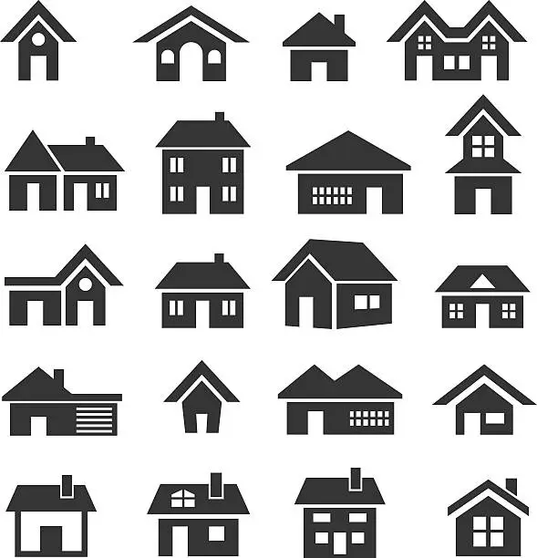 Vector illustration of House icon set