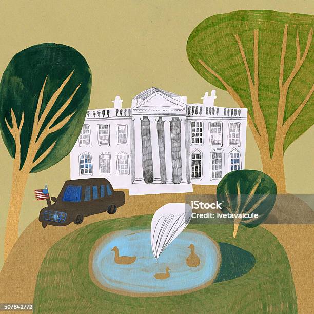 White House In Washington Usa Stock Illustration - Download Image Now - Composite Image, Government, House