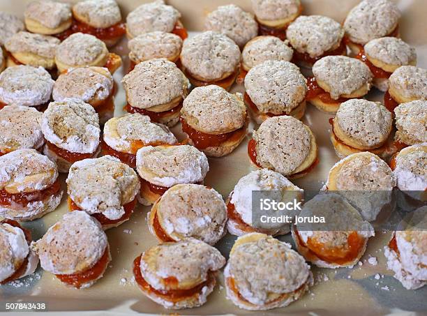 Small Cake Filled With Jam Stock Photo - Download Image Now - Cake, Marmalade, Small