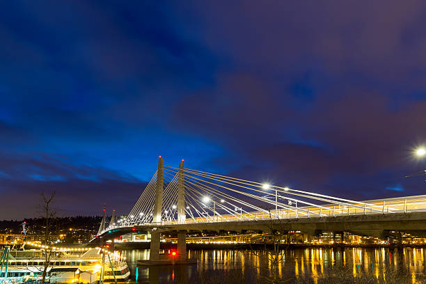 istock Light Trails on Tilikum Crossing at Blue Hour 507845222