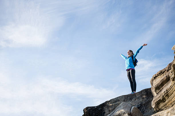 istock Happy woman hiking 507846444