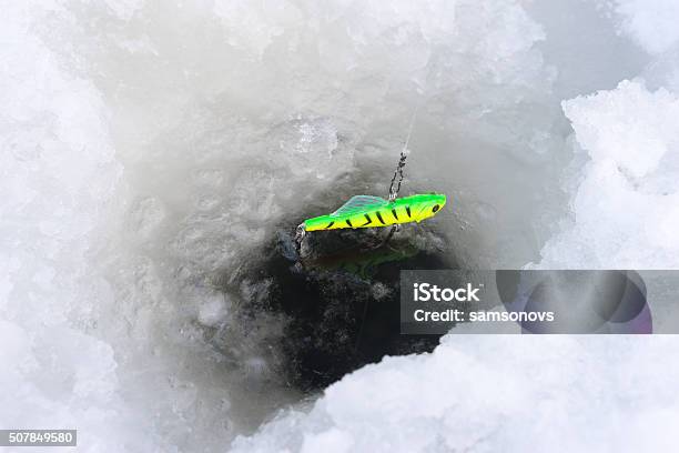 Ice Hole Drilled Stock Photo - Download Image Now - Abstract, Activity, Adult