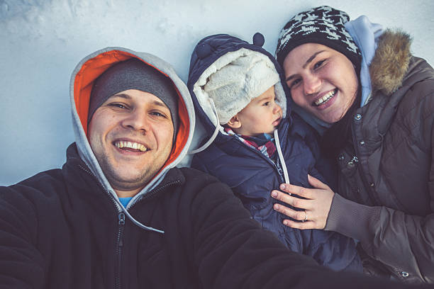 istock Family selfie in the snow 507850036