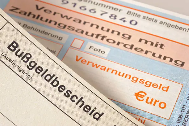 Fines and fines - traffic ticket in Germany