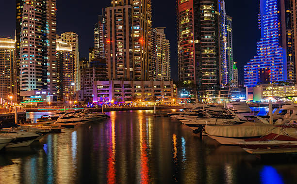 istock Dubai Marina at night. United Arab Emirates 507857561