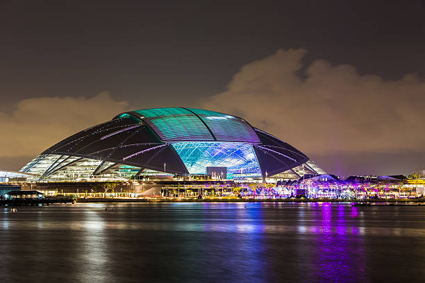 Stadium at Night stock photo