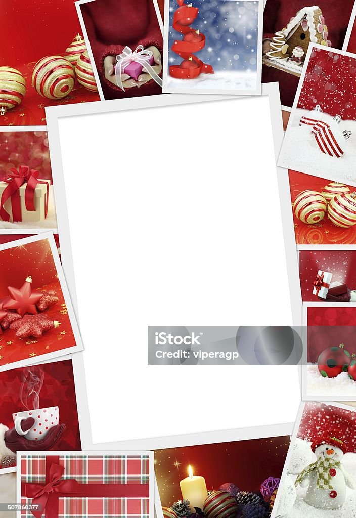 Collection of Christmas photos with copy space Advertisement Stock Photo