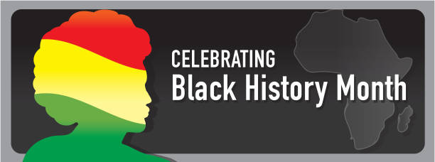 istock Black History month banner design with side view of man 507866916