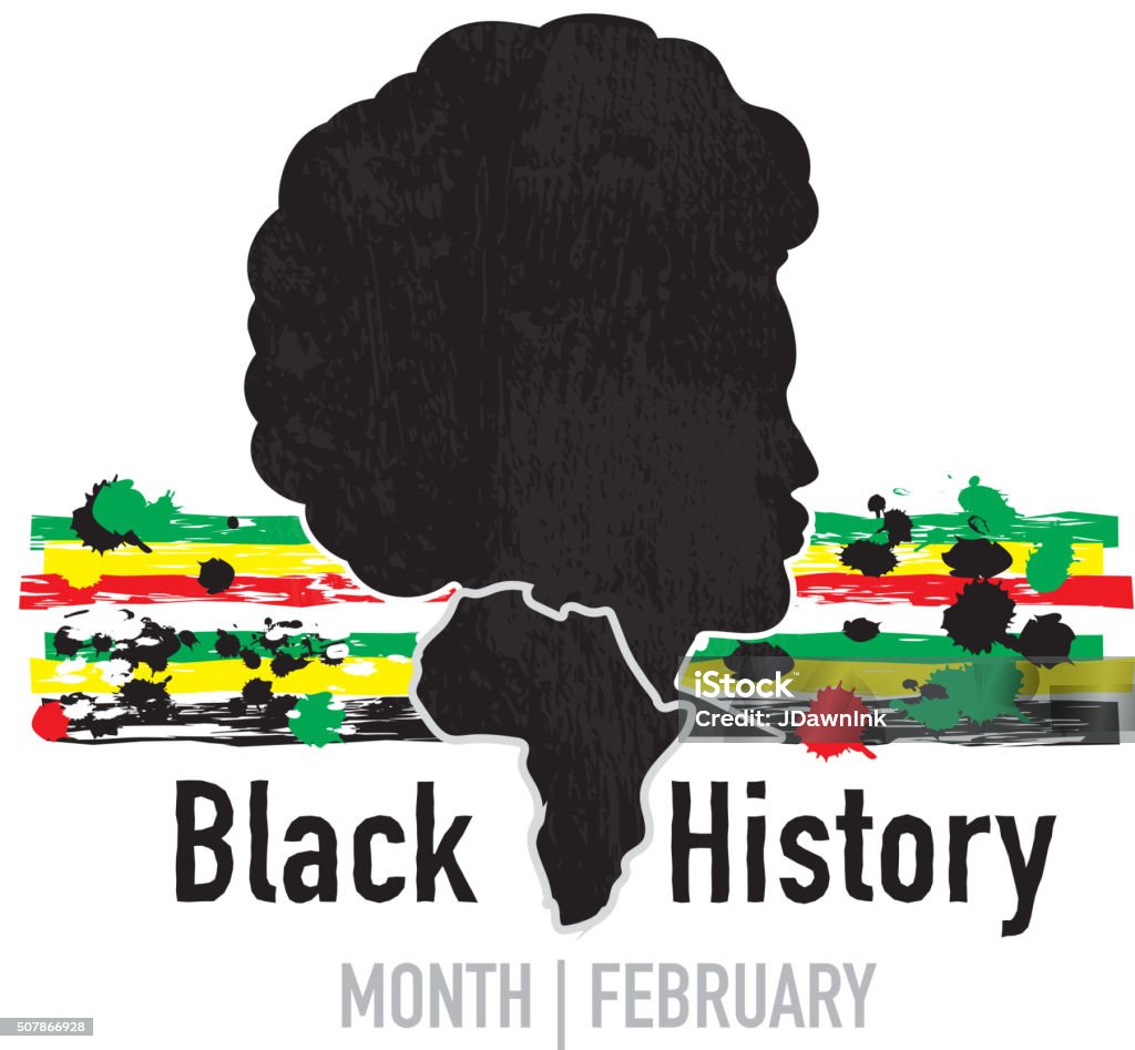 Black History month emblem design with side view of man Vector Illustration with 10 EPS of side view of African American man.  African History Month, Underground Railway, African Culture. Male, person, people, portrait, head and shoulders and masculine, features, sideview and abstract, afro, face, expression. White background, celebration.  Black heritage celebration. African Heritage Day. Black American ethnic group, person of color. Black History Month stock vector