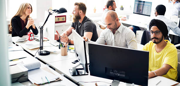 istock Contemporary Casual Corporate Office Support Concept 507868452
