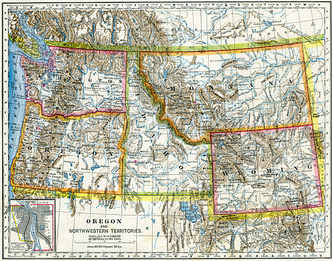 Map of the Pacific Northwest United States from 1883.