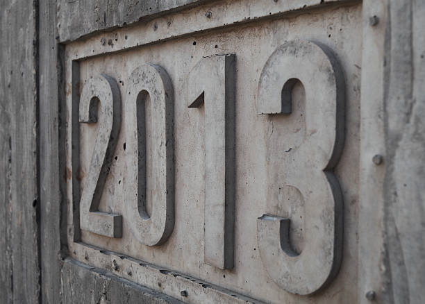 istock wall of concrete with number 2013 507875831