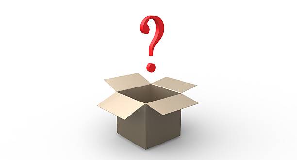 istock 3D red exlamation question mark cardboard yellow open box 507877883