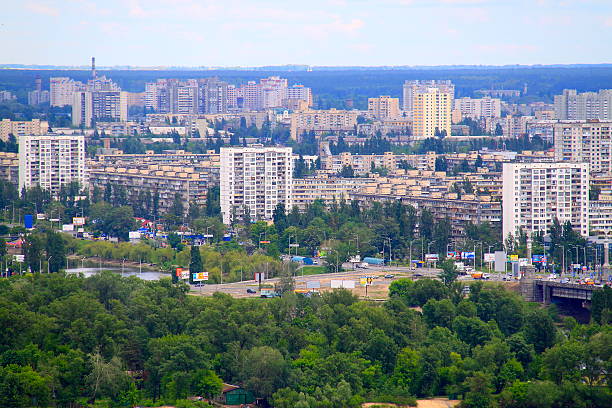istock Soviet communist architecture buildings in Kyiv, Ukraine 507879325
