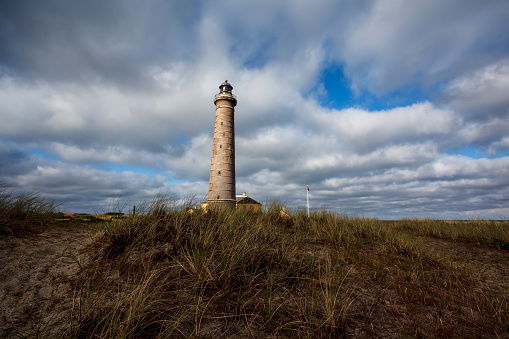 The grey lighthouse was built in 1858 and with its 46 m is it Denmarks tallest.
