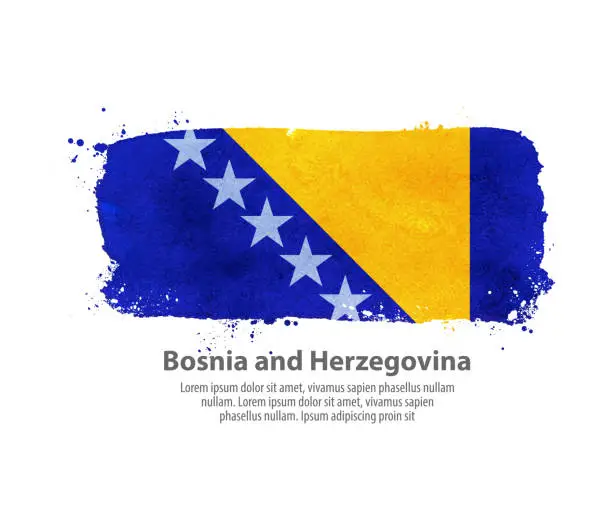 Vector illustration of Bosnia and Herzegovina flag