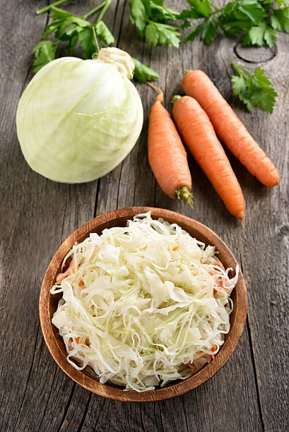 istock Sauerkraut and fresh vegetables 507880852