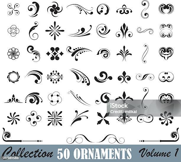 Big Set Of Design Elements Stock Illustration - Download Image Now - Ornate, Design Element, Decoration