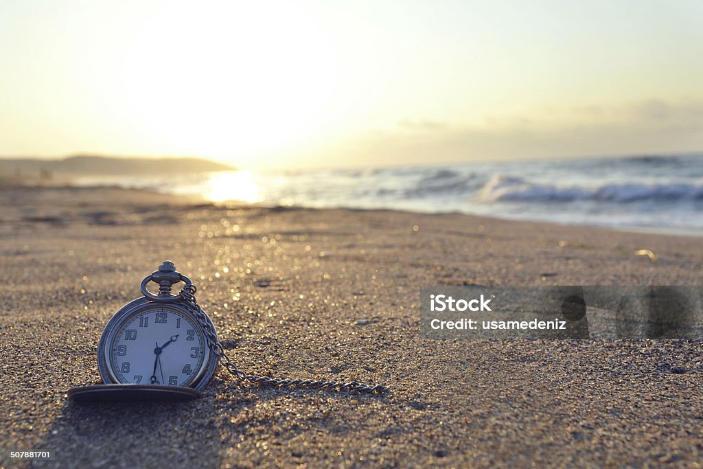 time time clock Beach Stock Photo