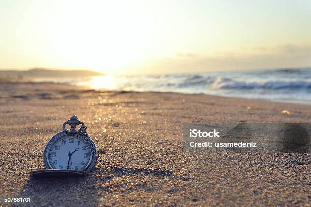 Time Stock Photo - Download Image Now - Beach, Clock, Concepts