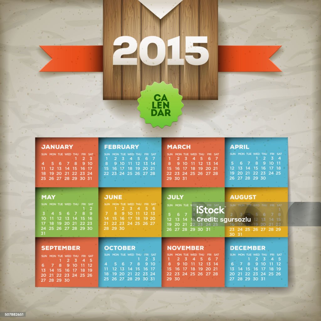 2015 Calendar 2015 calendar. Vector design template. Elements are layered separately. EPS10 file. 2015 stock vector