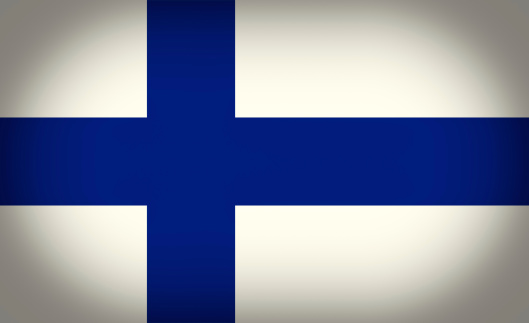 Vintage looking vignetted Finnish flag of Finland