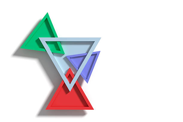 istock Four colorful three-dimensional triangles crossing each other 507896540