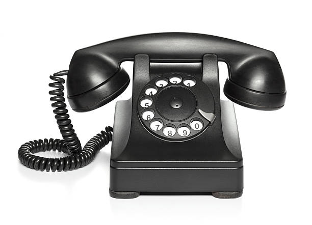 istock Black retro phone 507896575