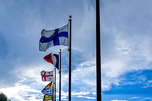 istock International Flags Against Blue Sky 507897483