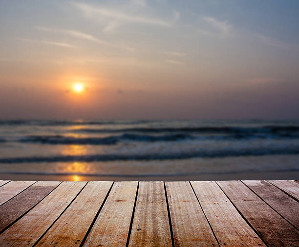 istock Blurred landscape with wood terrace 507897584