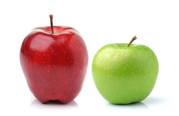 istock Red and green apple  isolated on white background 507898651