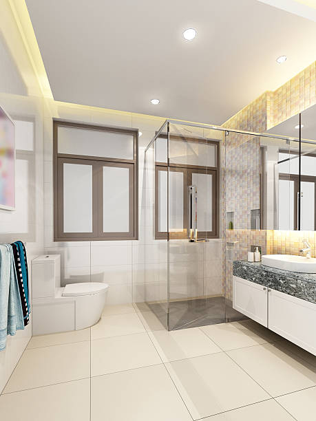 istock 3d render of interior bathroom 507899658